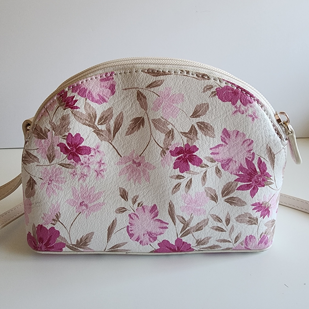 Floral Crossbody Bag - Pink and Cream - Picture 4 of 16